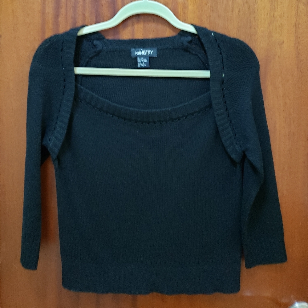 Silk and cashmere black top